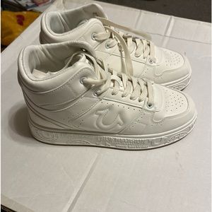 True Religion Selenne Sneakers White High Top For Ankle Support Women's Size 10